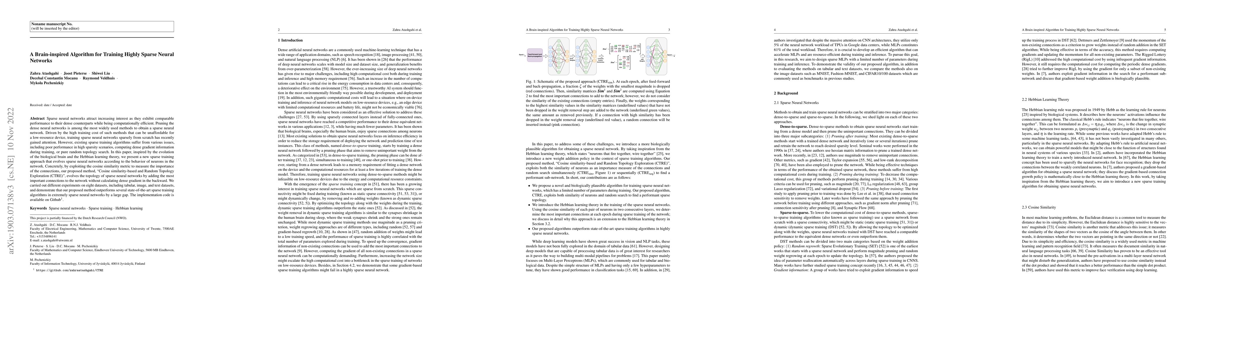 Thumbnail for A Brain-inspired Algorithm for Training Highly Sparse Neural Networks