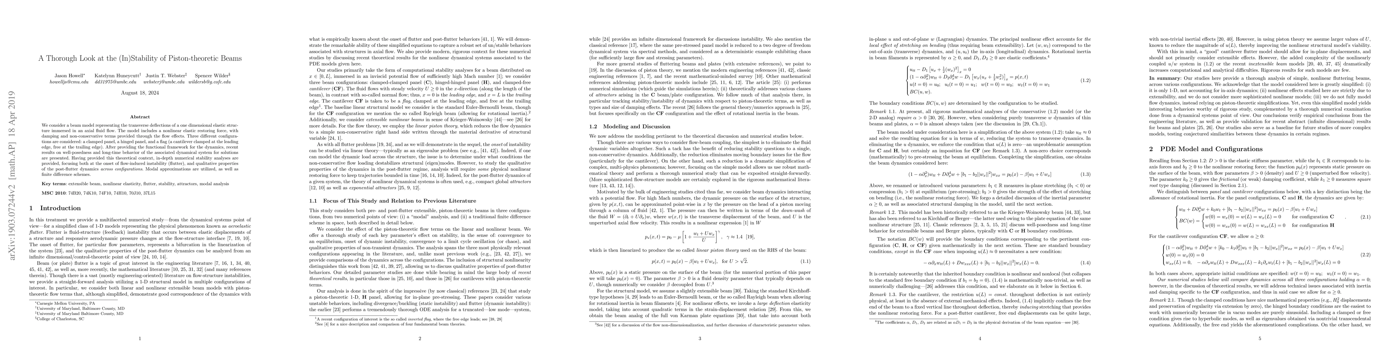 Thumbnail for A Thorough Look at the (In)Stability of Piston-theoretic Beams