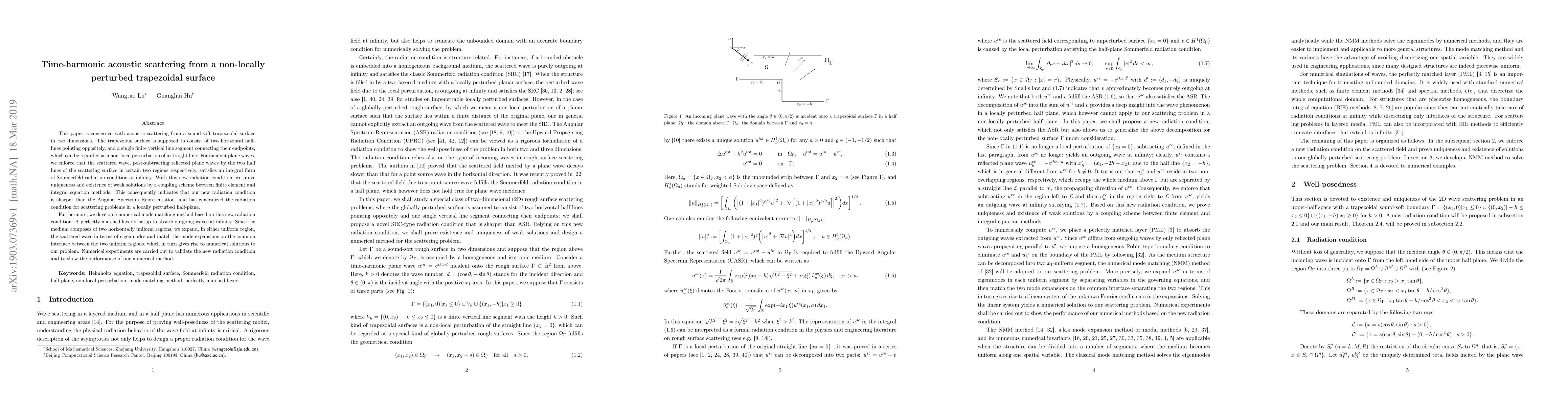 Thumbnail for Time-harmonic acoustic scattering from a non-locally perturbed
  trapezoidal surface