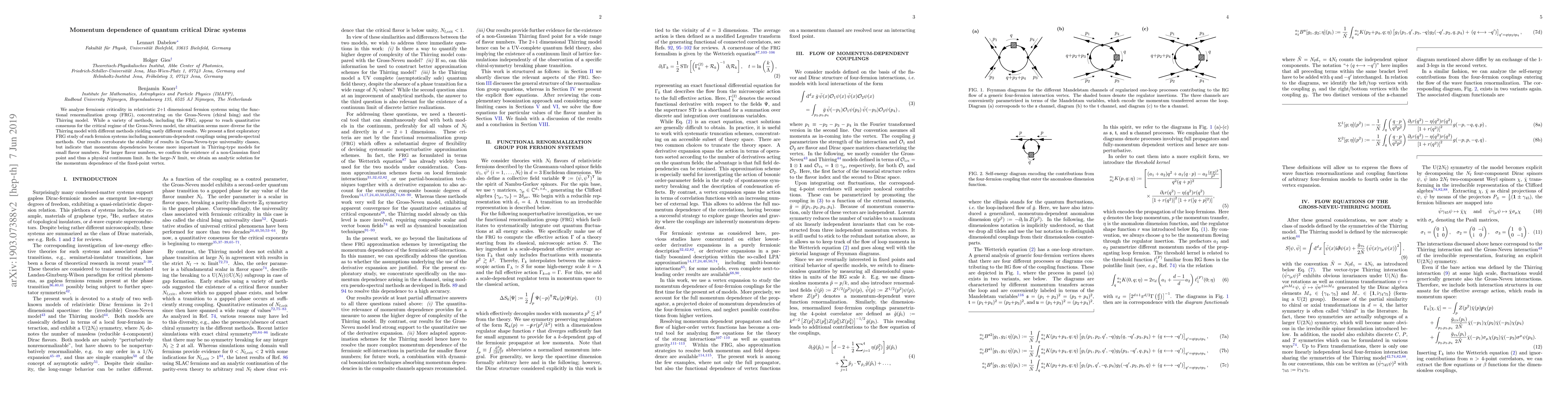 Thumbnail for Momentum dependence of quantum critical Dirac systems