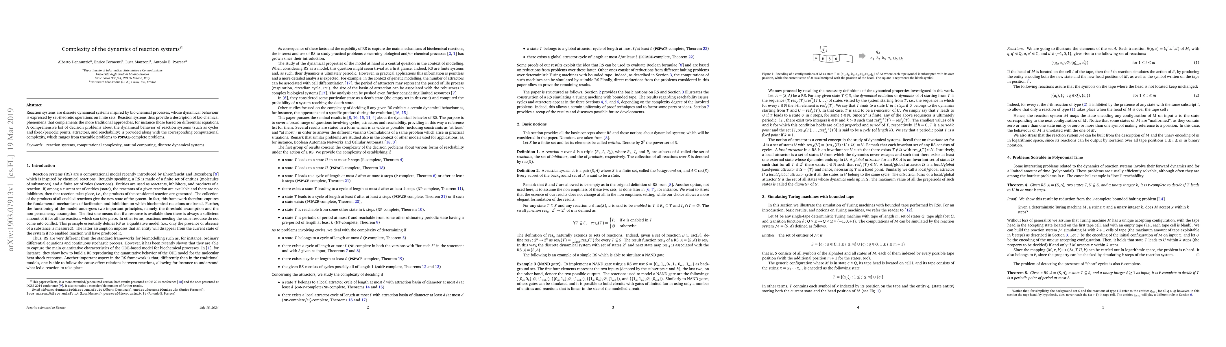 Thumbnail for Complexity of the dynamics of reaction systems