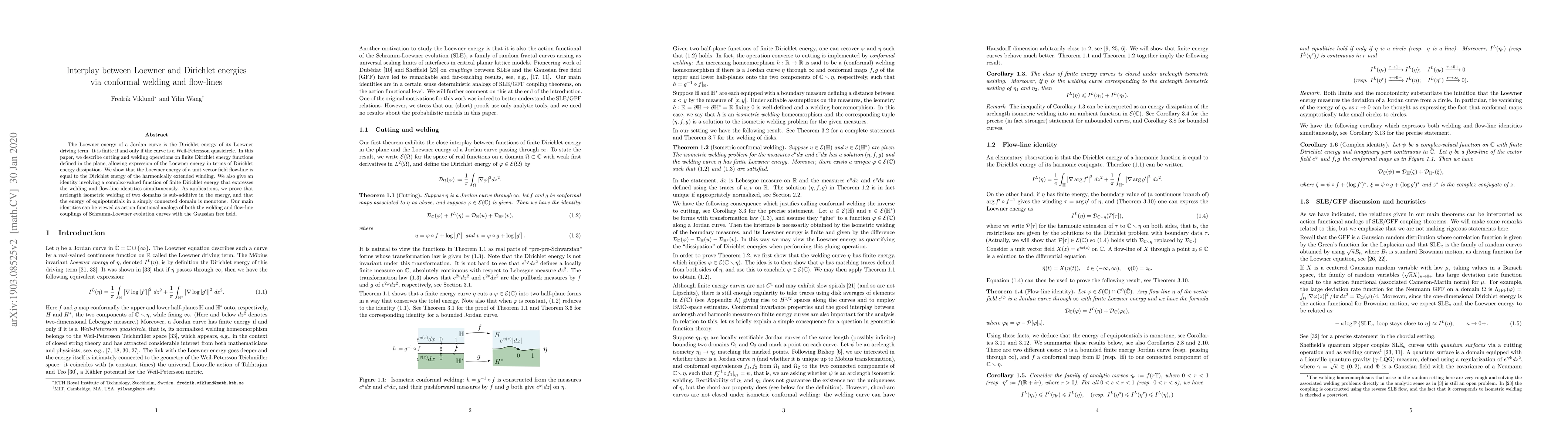 Thumbnail for Interplay between Loewner and Dirichlet energies via conformal welding
  and flow-lines