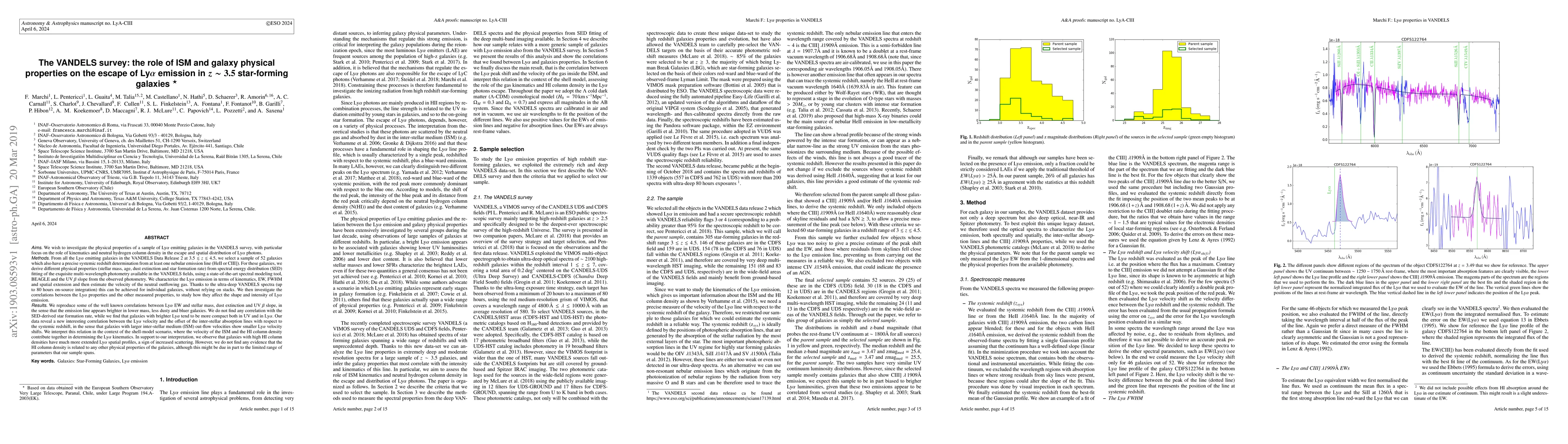 Thumbnail for The VANDELS survey: the role of ISM and galaxy physical properties on
  the escape of Ly{\alpha} emission in z $\sim$ 3.5 star-forming galaxies