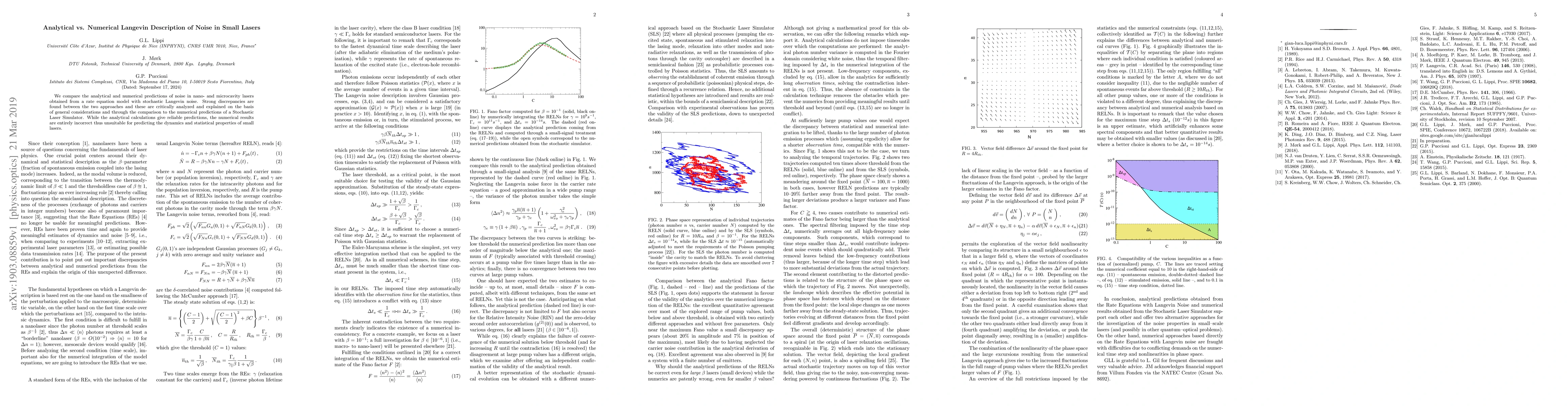 Thumbnail for Analytical vs. Numerical Langevin Description of Noise in Small Lasers