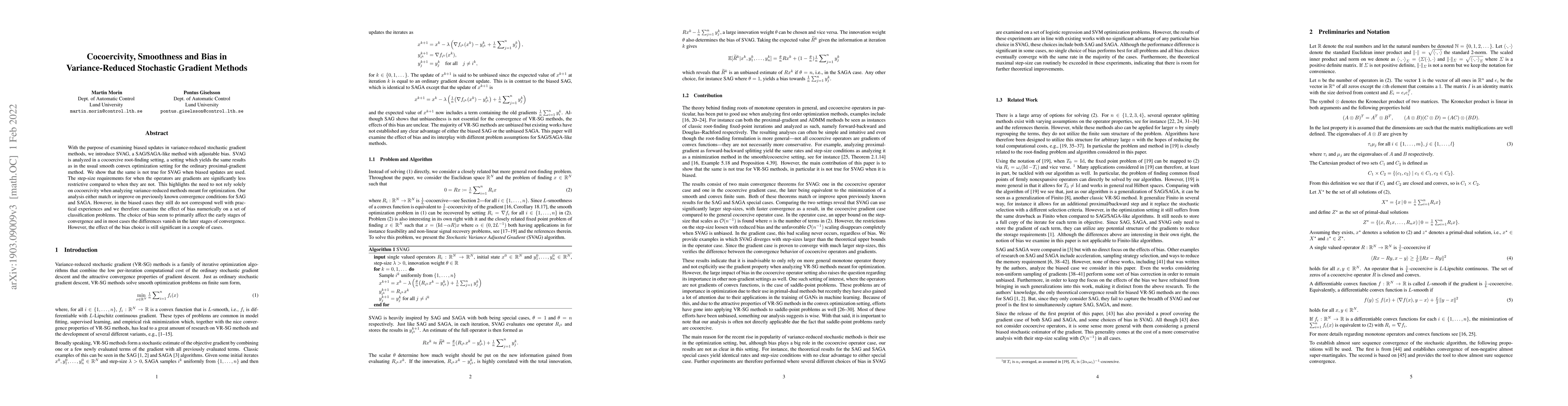 Thumbnail for Cocoercivity, Smoothness and Bias in Variance-Reduced Stochastic
  Gradient Methods