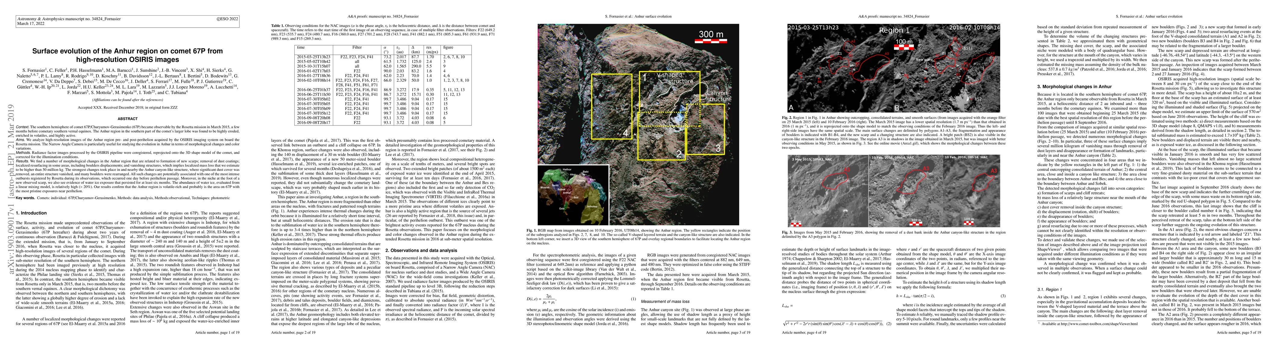 Thumbnail for Surface evolution of the Anhur region on comet 67P from high-resolution
  OSIRIS images