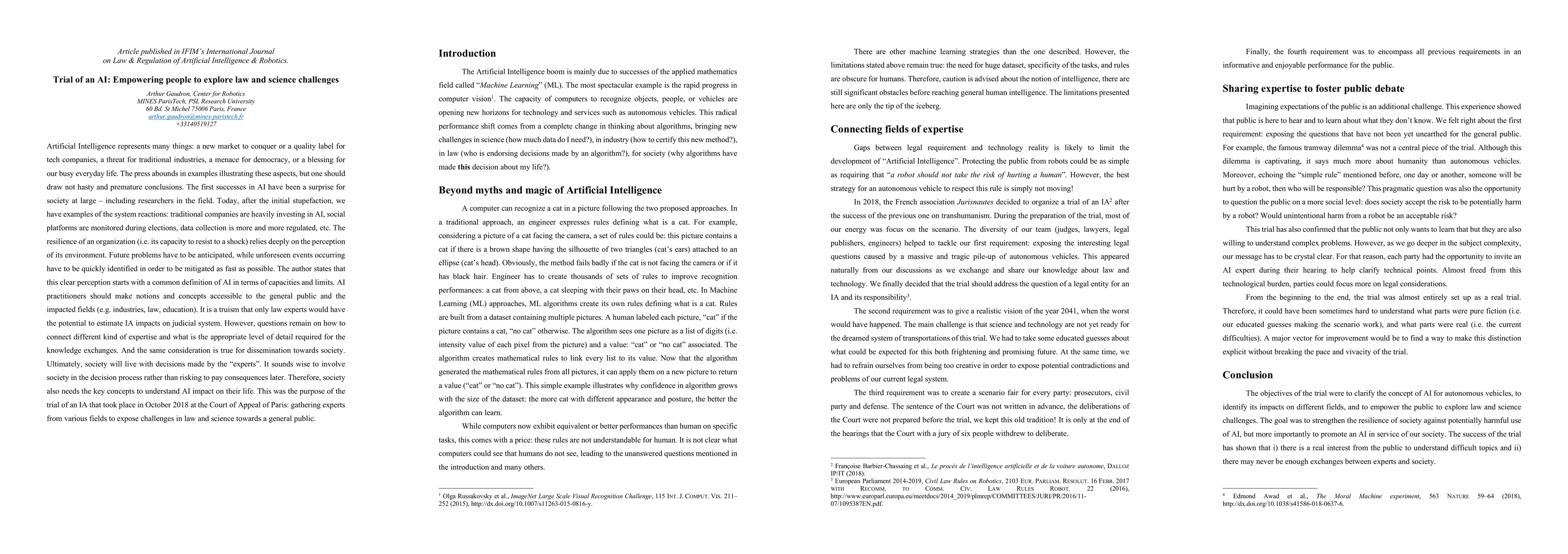 Thumbnail for Trial of an AI: Empowering people to explore law and science challenges