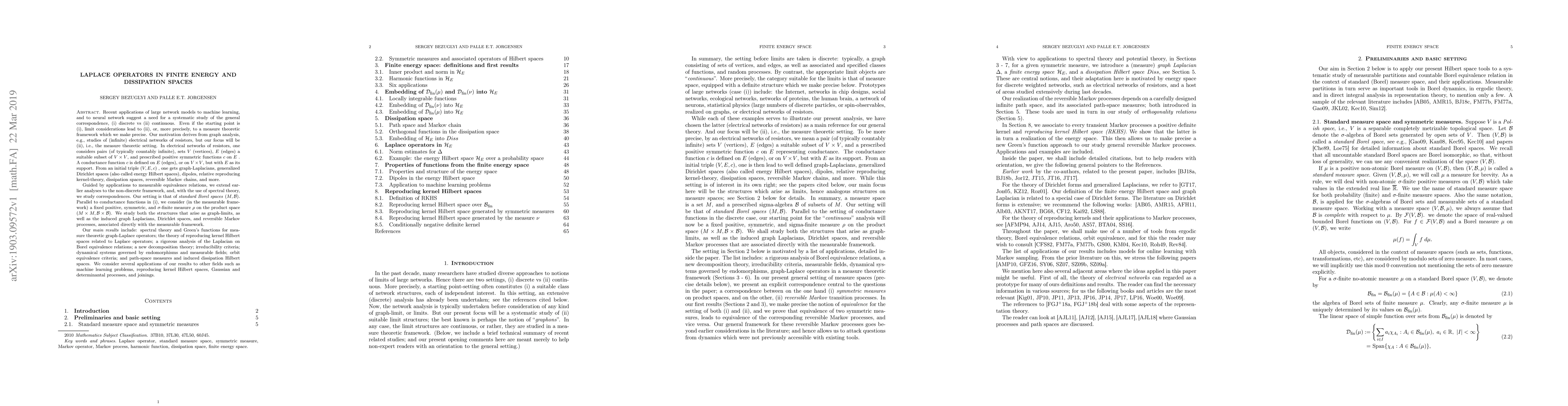 Thumbnail for Laplace operators in finite energy and dissipation spaces