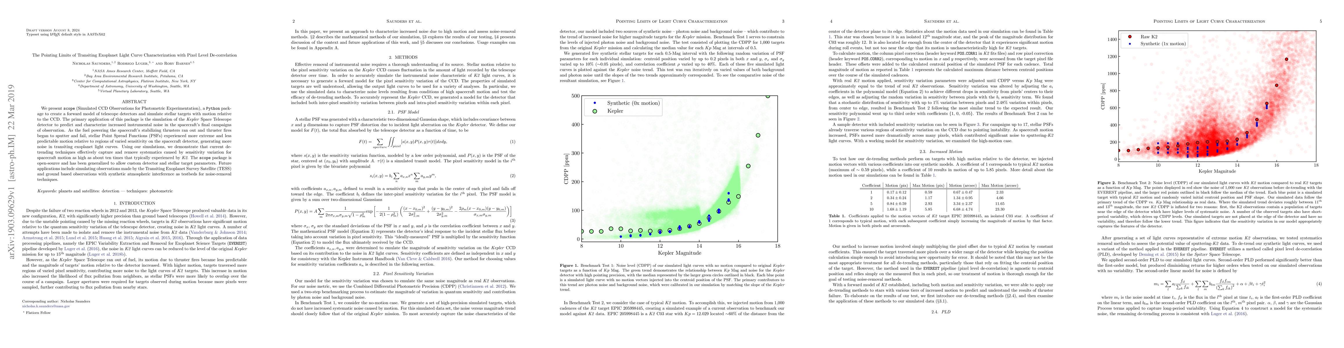 Thumbnail for The Pointing Limits of Transiting Exoplanet Light Curve Characterization
  with Pixel Level De-correlation