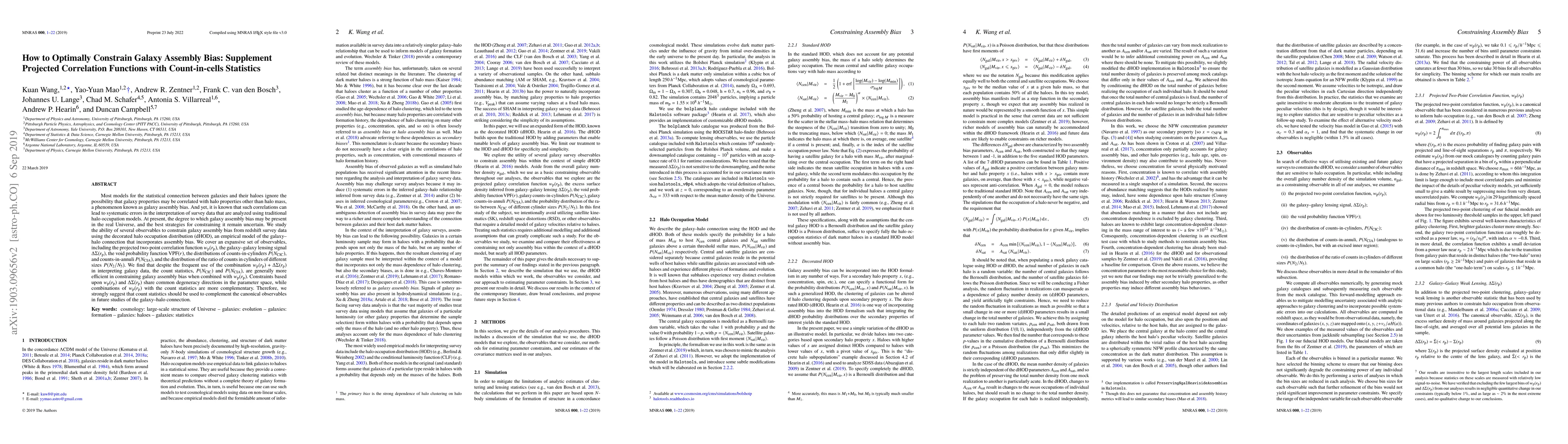 Thumbnail for How to Optimally Constrain Galaxy Assembly Bias: Supplement Projected
  Correlation Functions with Count-in-cells Statistics