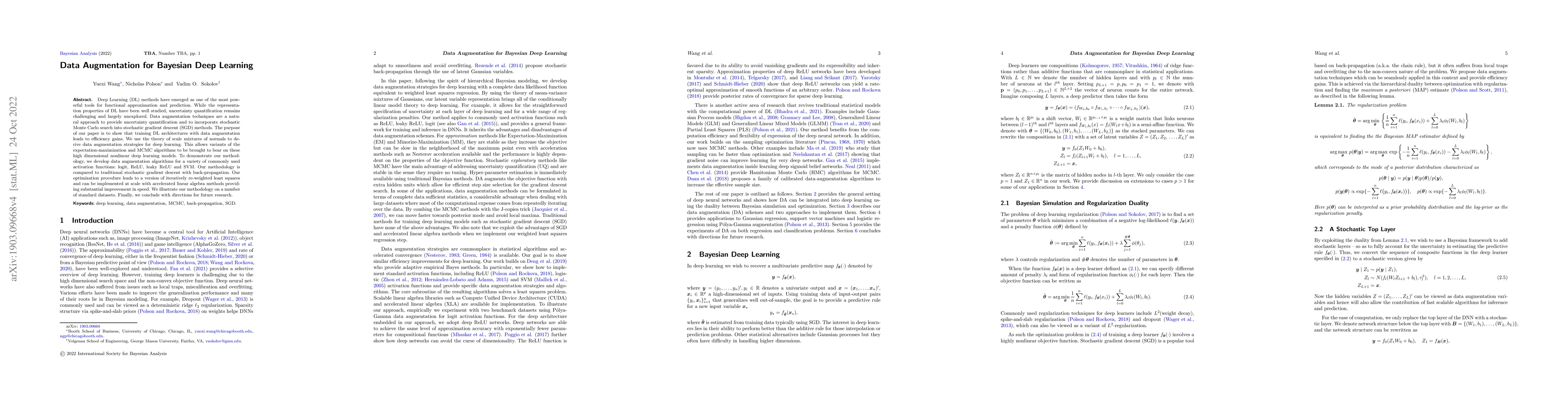 Thumbnail for Data Augmentation for Bayesian Deep Learning