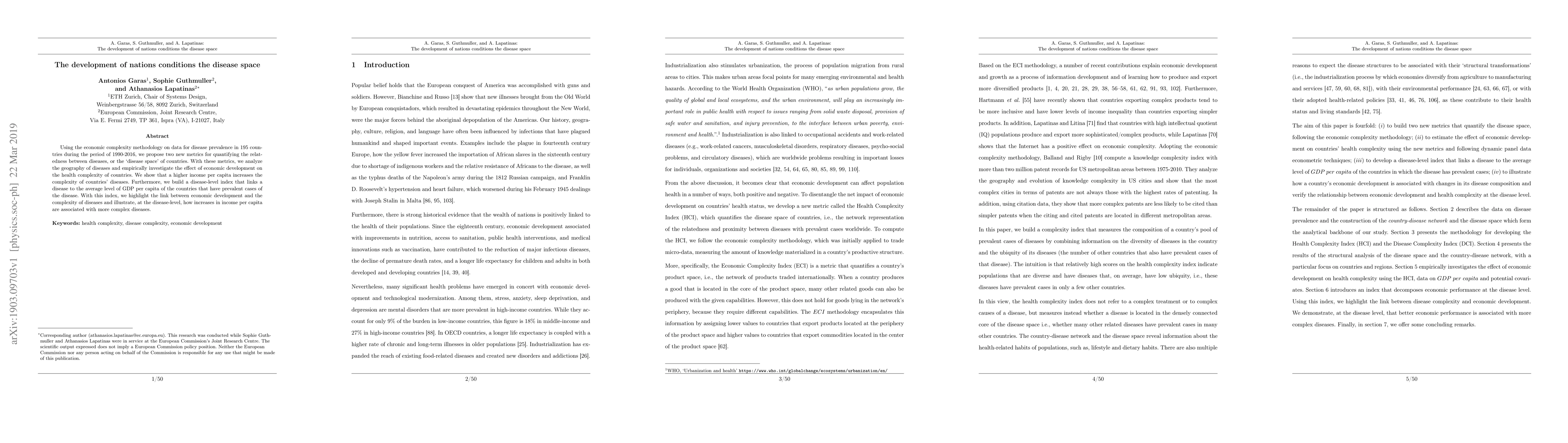 Thumbnail for The development of nations conditions the disease space
