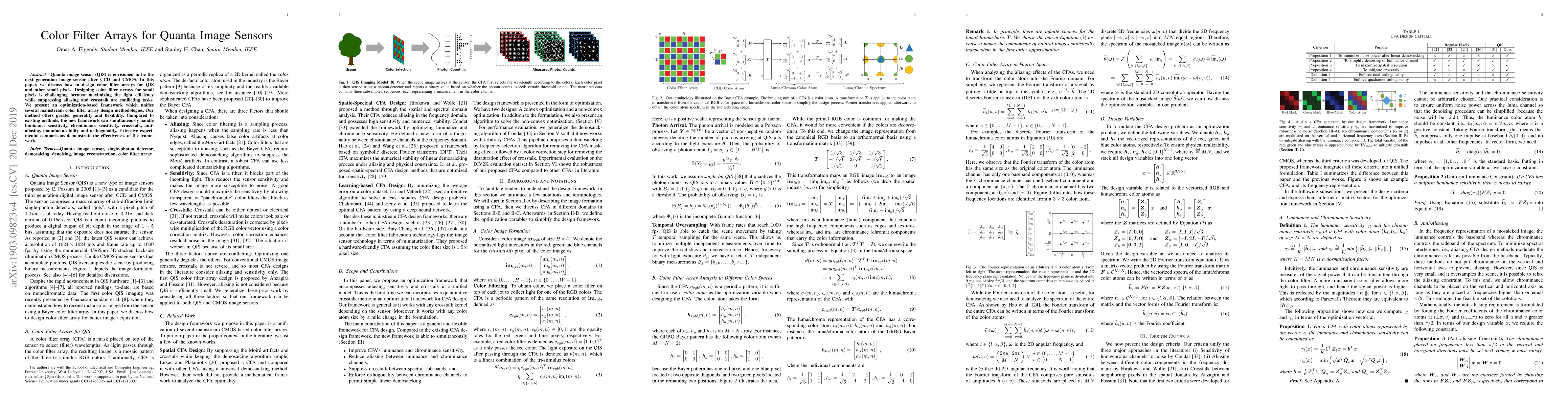 Thumbnail for Color Filter Arrays for Quanta Image Sensors