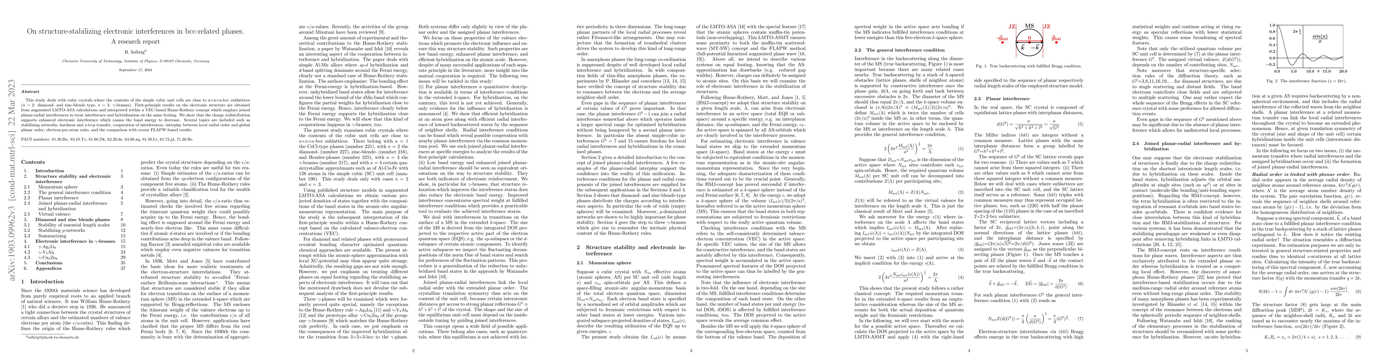Thumbnail for On structure-stabilizing electronic interferences in bcc-related phases.
  A research report