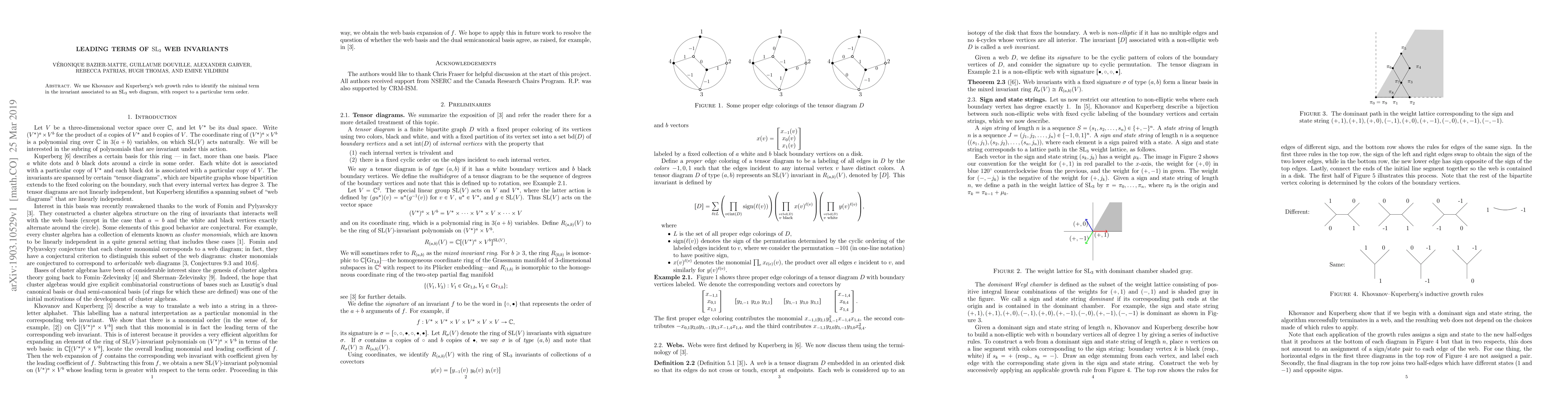 Thumbnail for Leading terms of $\text{SL}_3$ web invariants