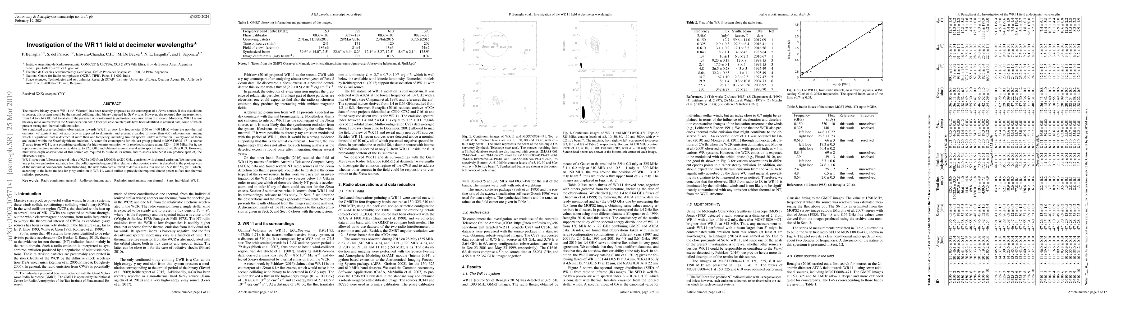 Thumbnail for Investigation of the WR 11 field at decimeter wavelengths