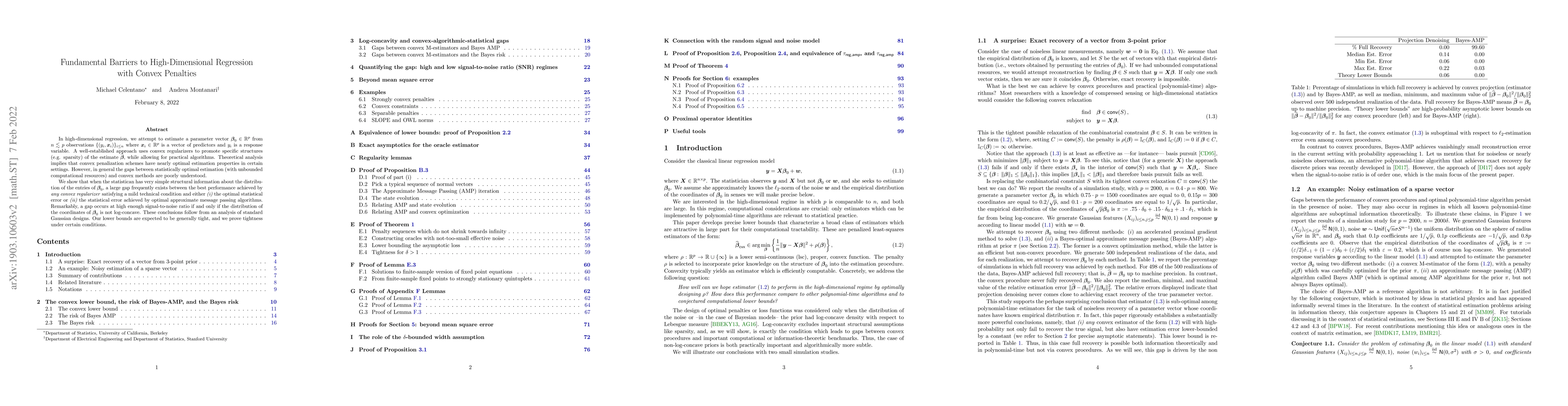 Thumbnail for Fundamental Barriers to High-Dimensional Regression with Convex
  Penalties