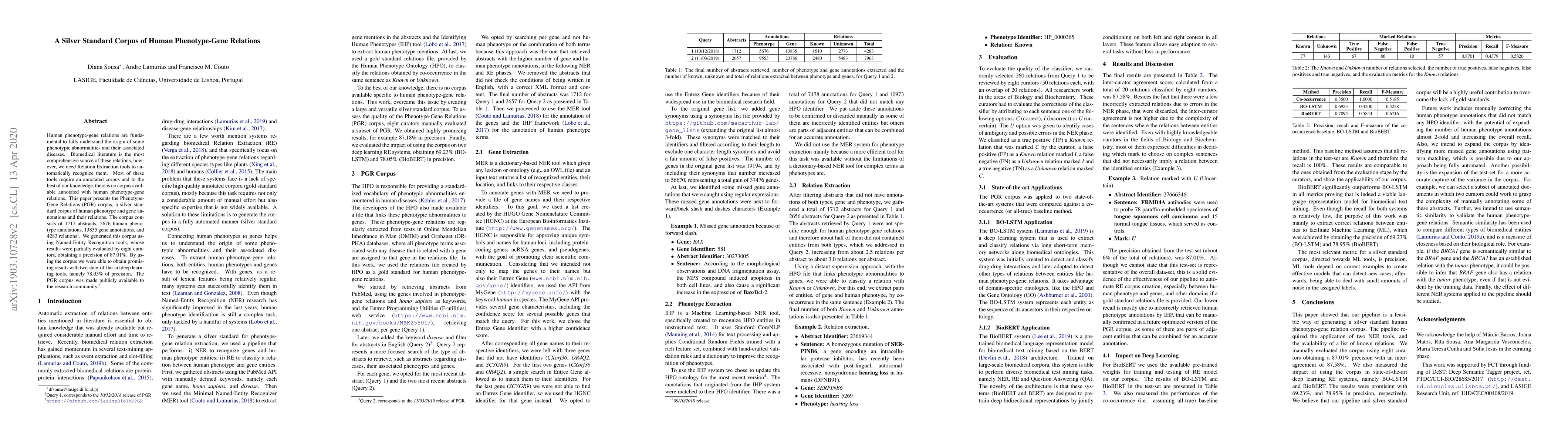 Thumbnail for A Silver Standard Corpus of Human Phenotype-Gene Relations