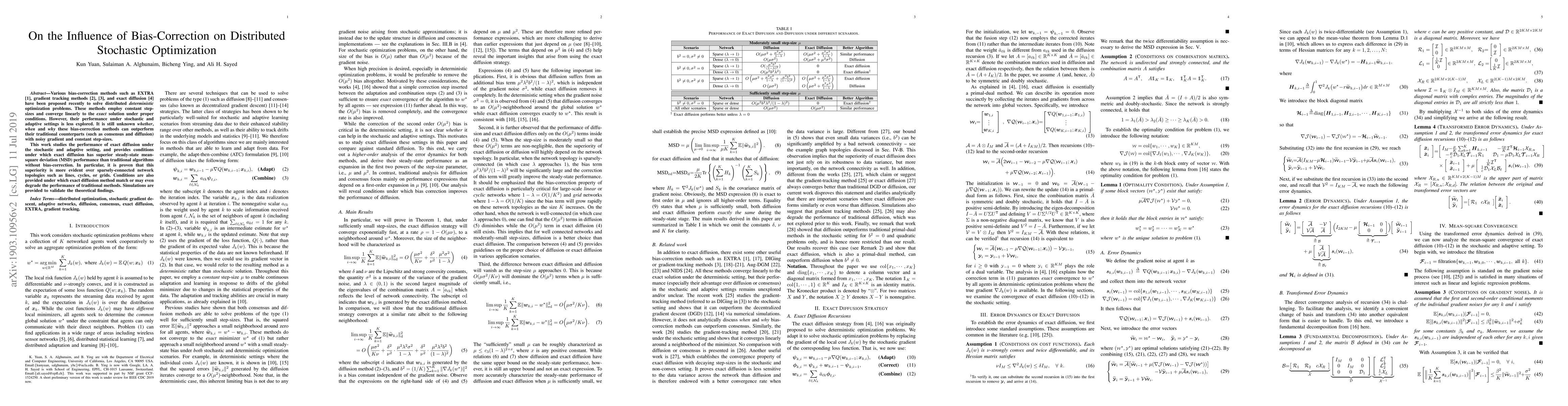 Thumbnail for On the Influence of Bias-Correction on Distributed Stochastic
  Optimization