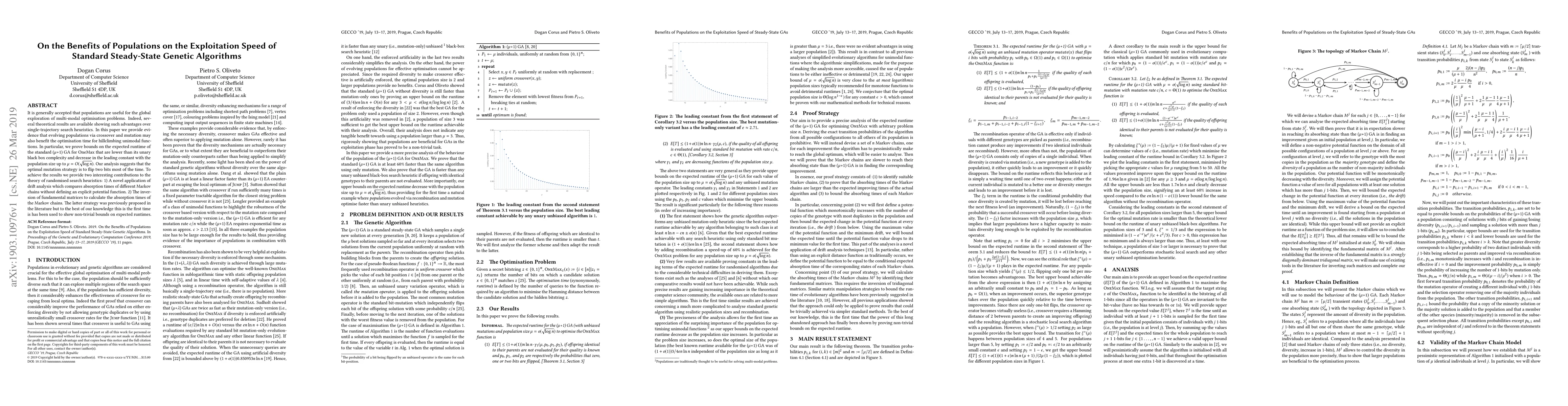 Thumbnail for On the Benefits of Populations on the Exploitation Speed of Standard
  Steady-State Genetic Algorithms