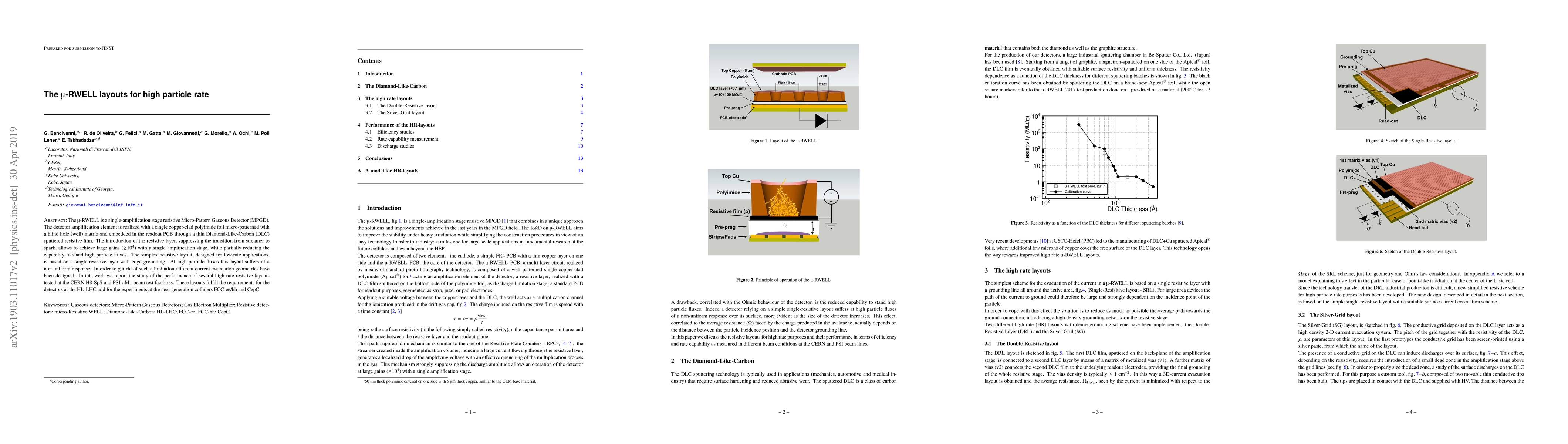 Thumbnail for The micro-RWELL layouts for high particle rate