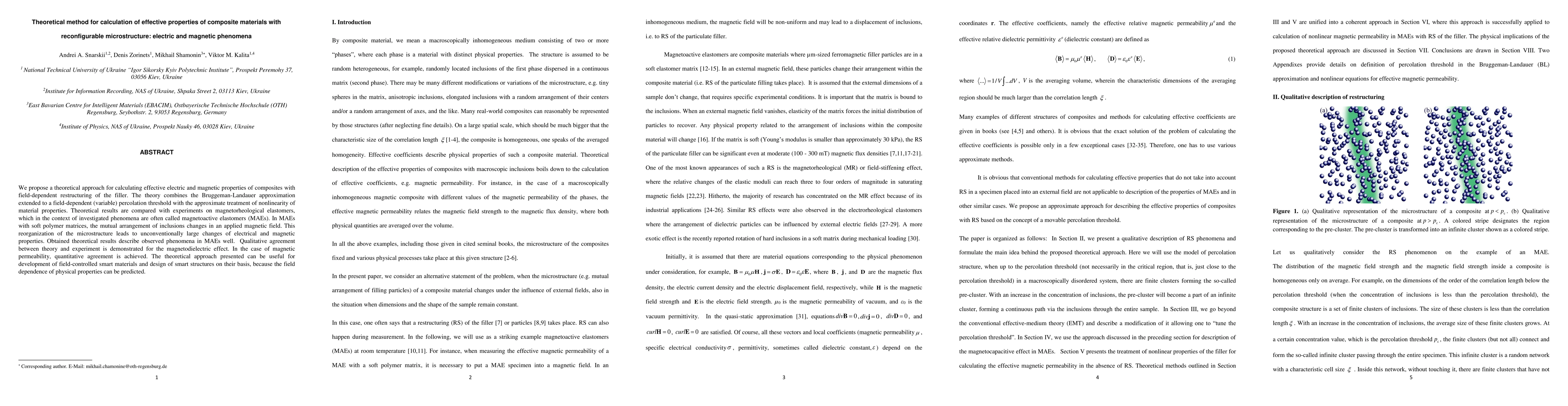 Thumbnail for Theoretical method for calculation of effective properties of composite
  materials with reconfigurable microstructure: electric and magnetic phenomena