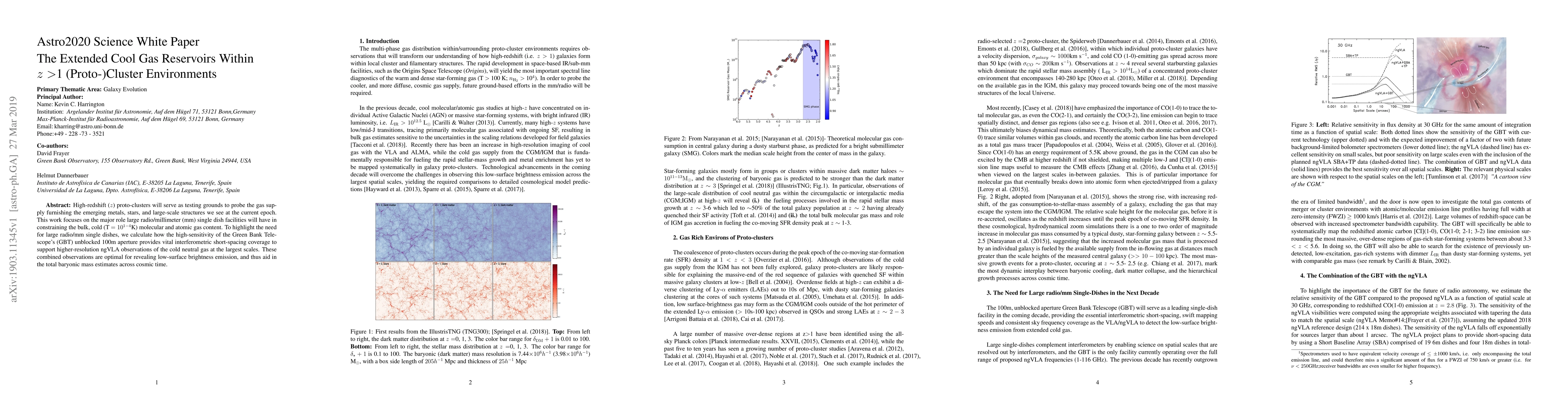 Thumbnail for Astro2020 Science White Paper: The Extended Cool Gas Reservoirs Within z
  > 1 (Proto-)Cluster Environments