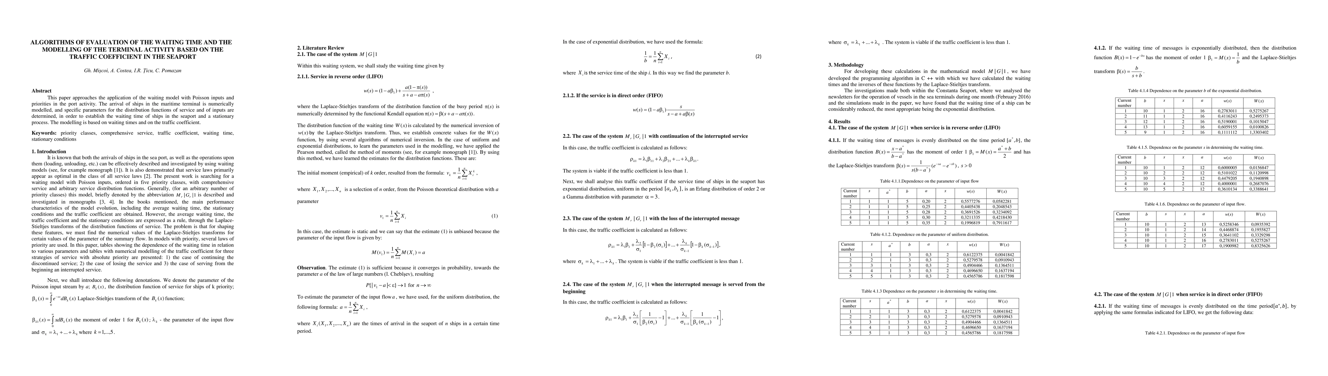 Thumbnail for Algorithms of evaluation of the waiting time and the modelling of the
  terminal activity