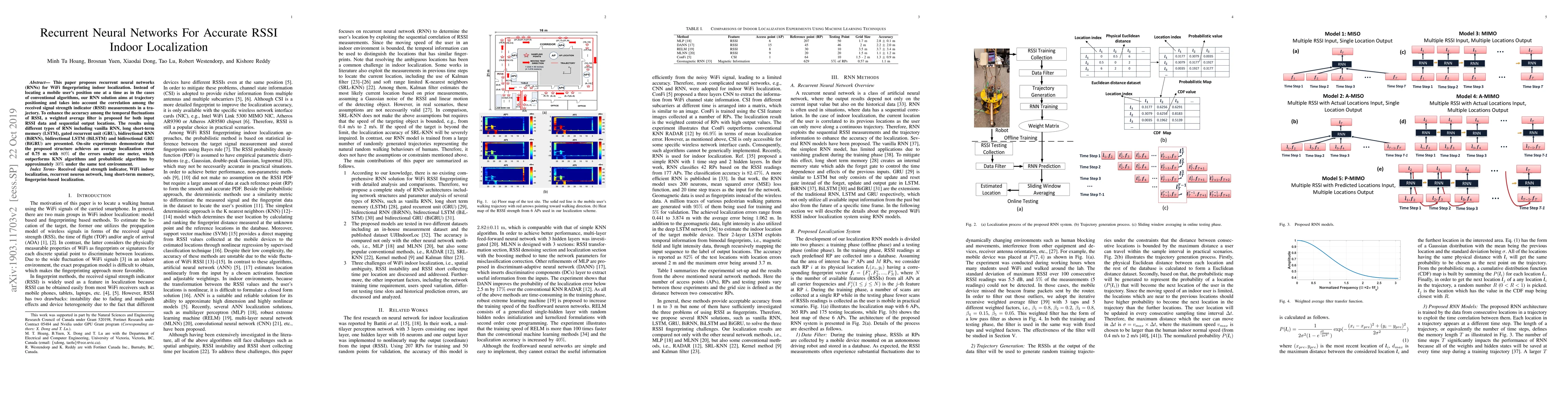 Thumbnail for Recurrent Neural Networks For Accurate RSSI Indoor Localization