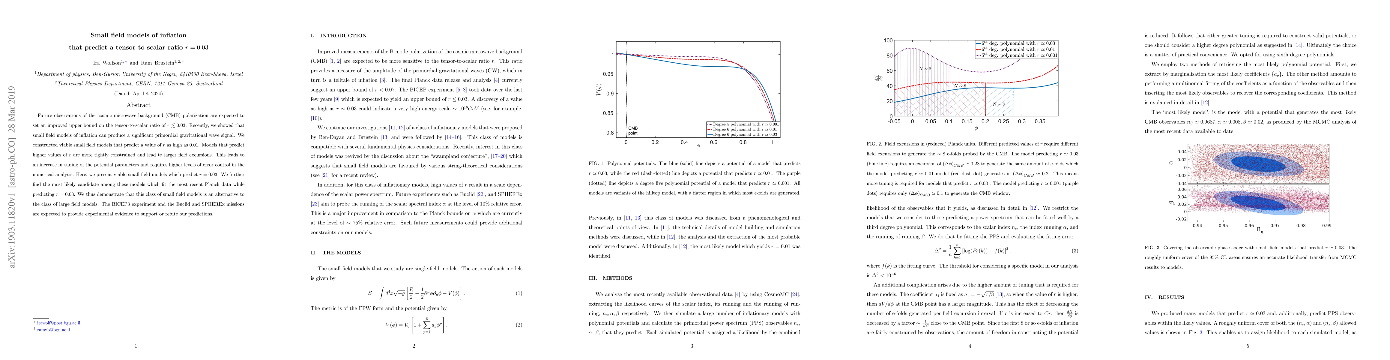 Thumbnail for Small field models of inflation that predict a tensor-to-scalar ratio
  $r=0.03$