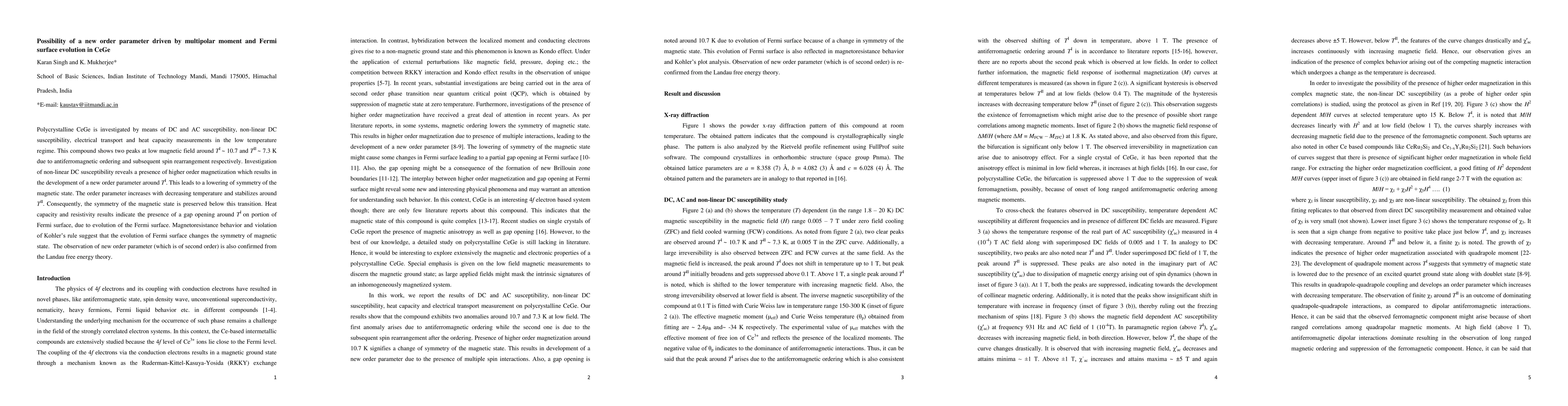 Thumbnail for Possibility of a new order parameter driven by multipolar moment and
  Fermi surface evolution in CeGe
