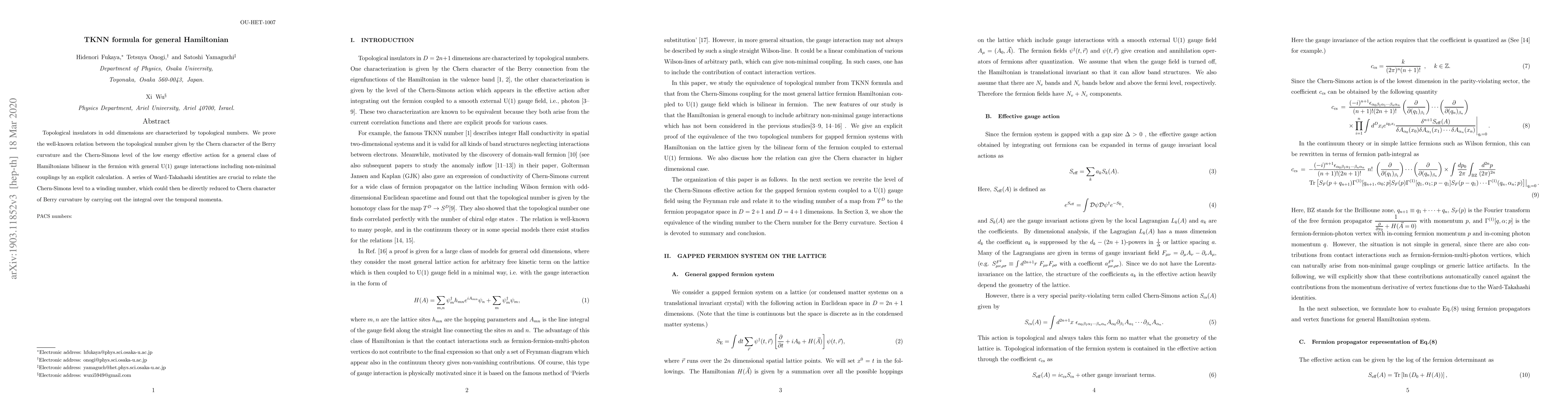 Thumbnail for TKNN formula for general Hamiltonian