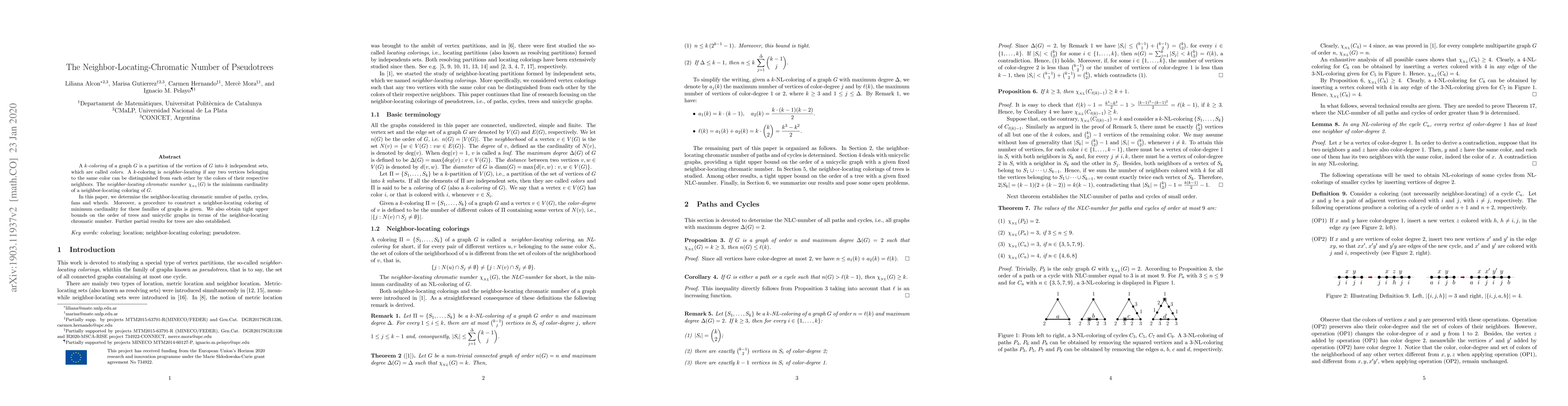 Thumbnail for The Neighbor-Locating-Chromatic Number of Pseudotrees