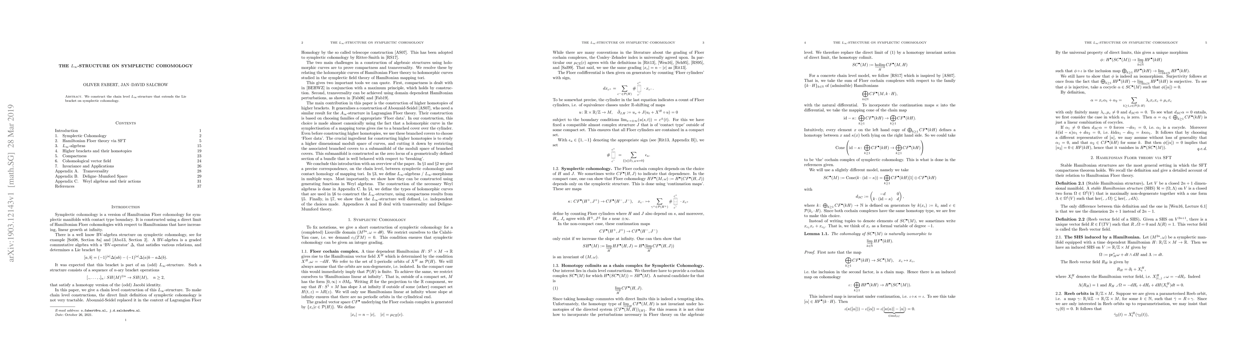 Thumbnail for The $L_\infty$-structure on symplectic cohomology