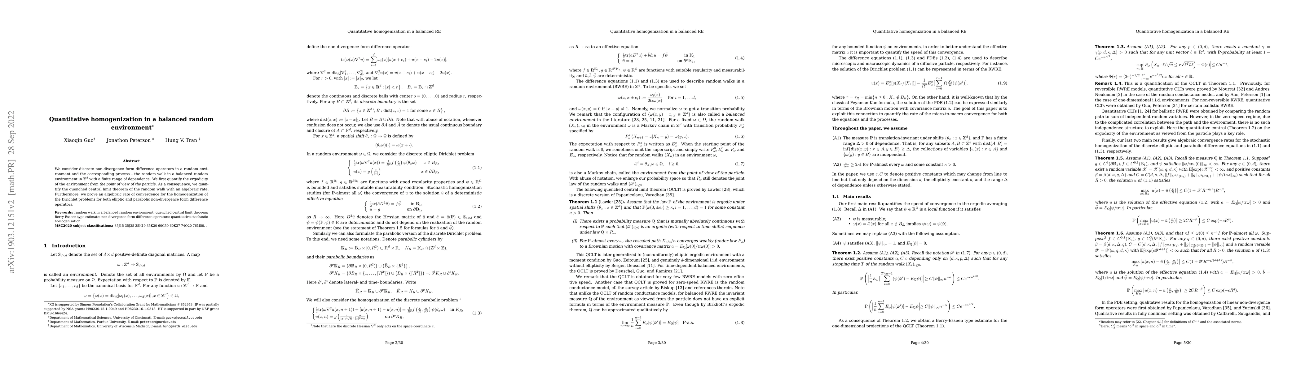 Thumbnail for Quantitative homogenization in a balanced random environment