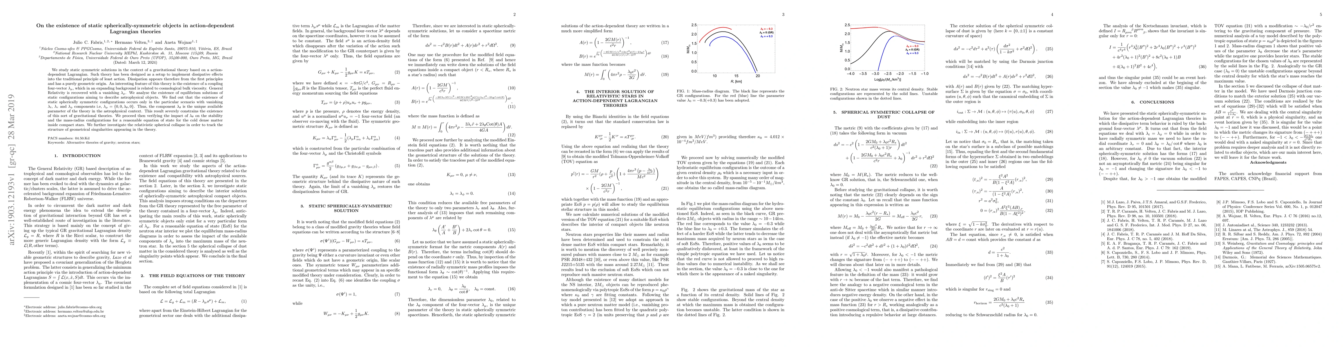 Thumbnail for On the existence of static spherically-symmetric objects in
  action-dependent Lagrangian theories