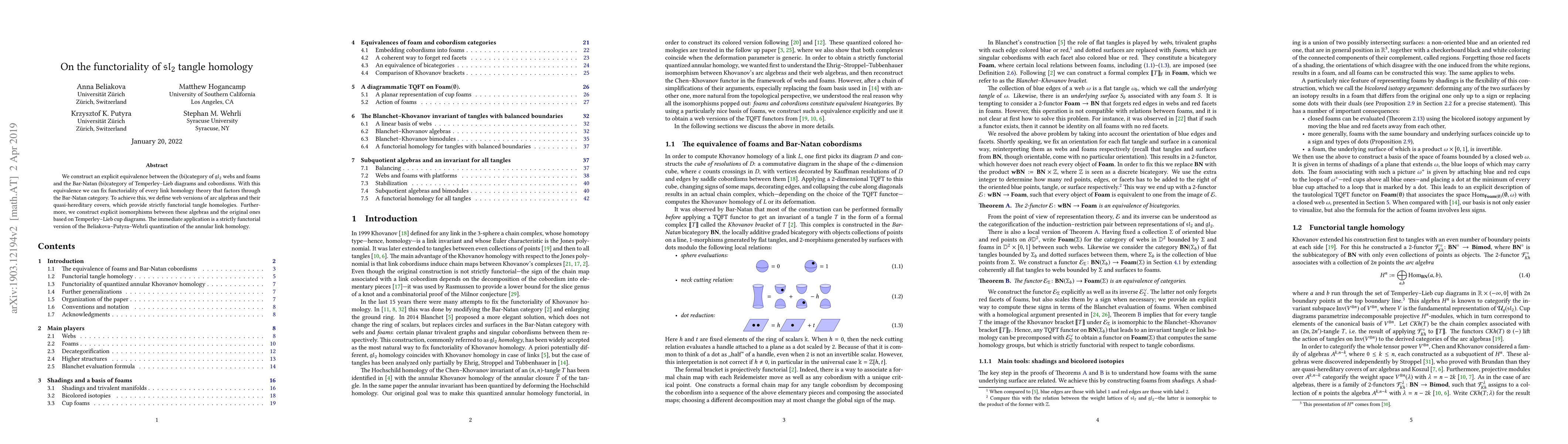 Thumbnail for On the functoriality of sl(2) tangle homology