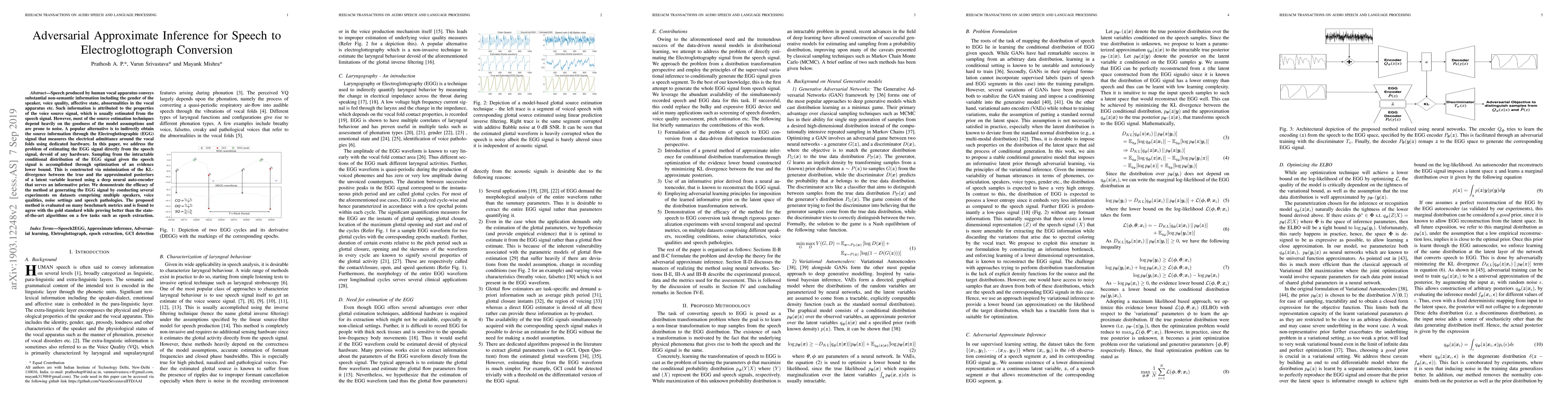 Thumbnail for Adversarial Approximate Inference for Speech to Electroglottograph
  Conversion