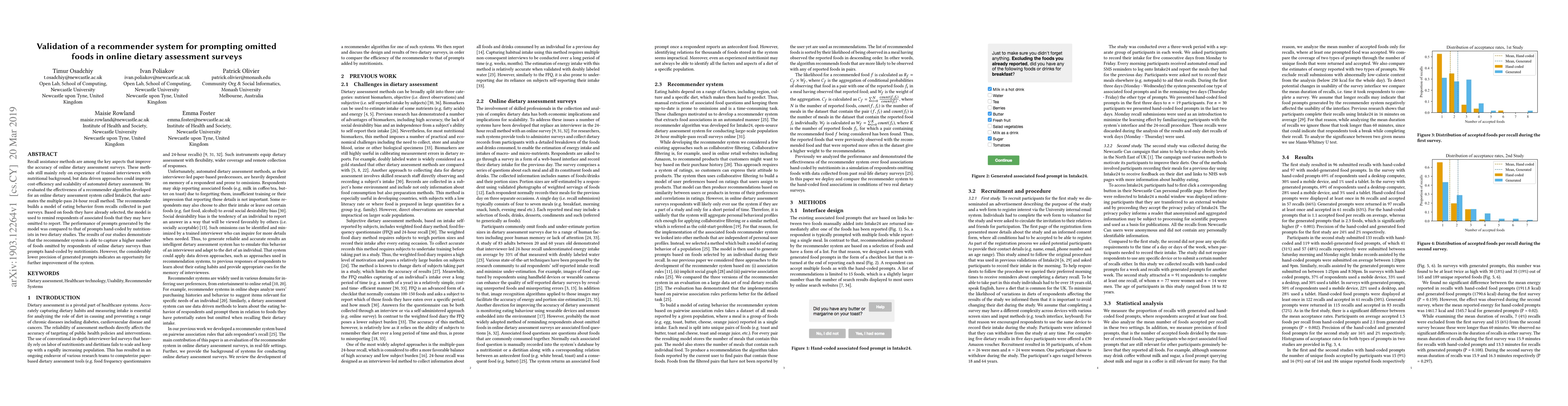 Thumbnail for Validation of a recommender system for prompting omitted foods in online
  dietary assessment surveys