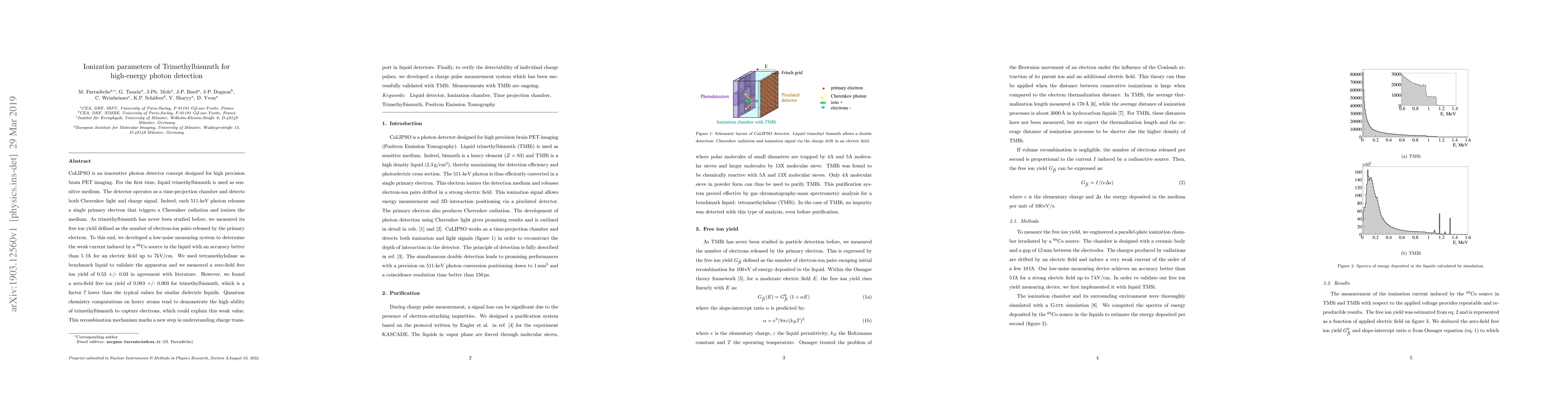 Thumbnail for Ionization parameters of Trimethylbismuth for high-energy photon
  detection