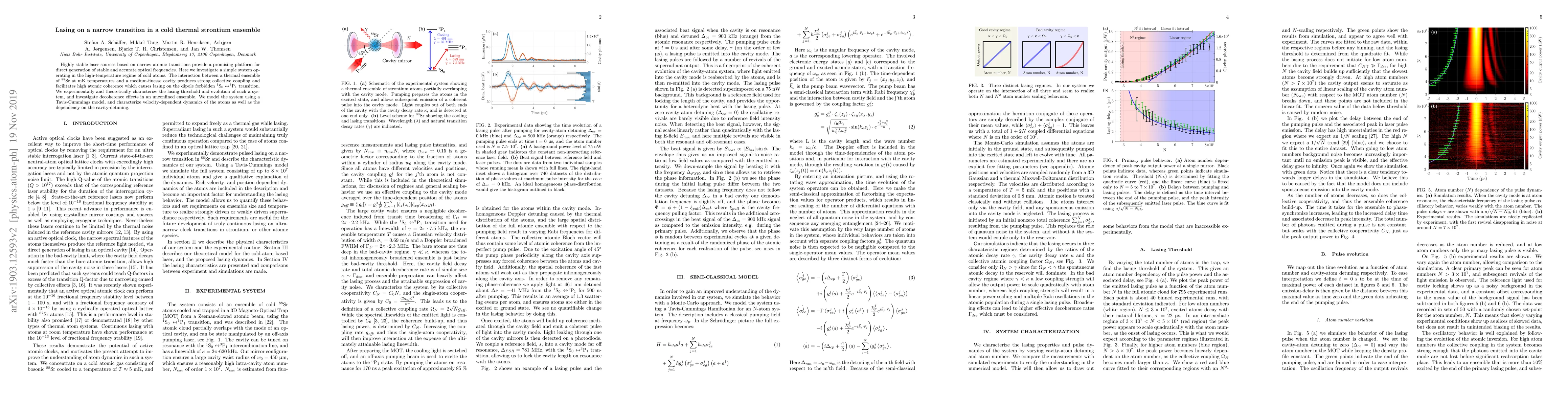 Thumbnail for Lasing on a narrow transition in a cold thermal strontium ensemble