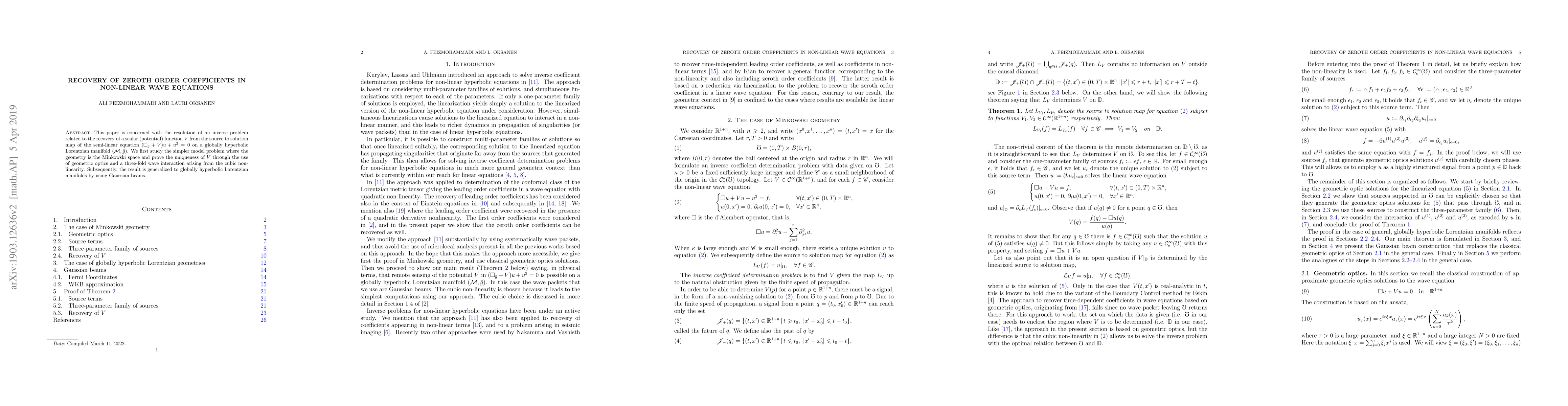 Thumbnail for Recovery of zeroth order coefficients in non-linear wave equations