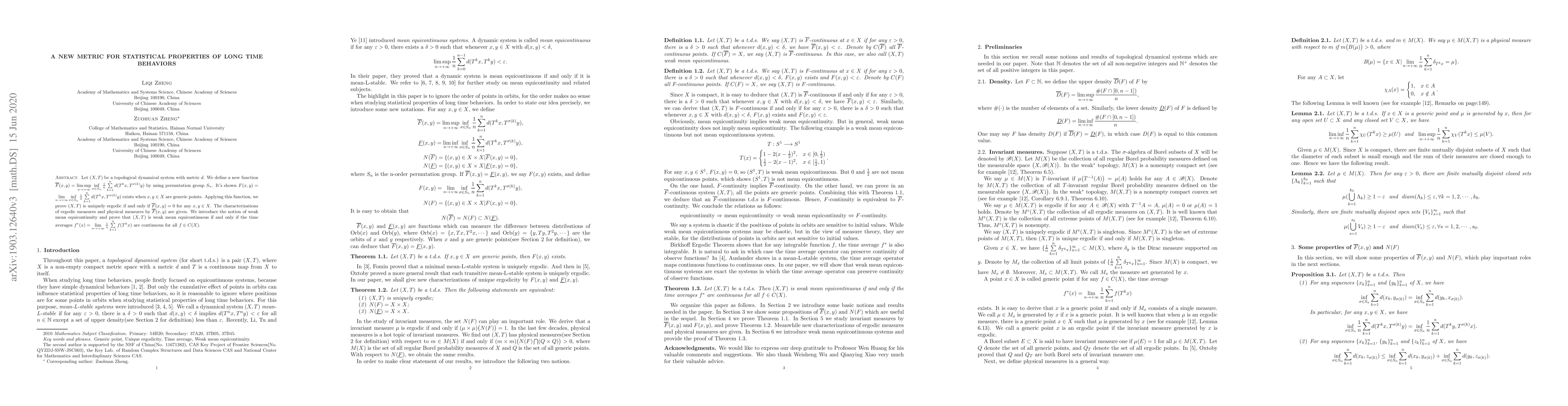 Thumbnail for A new metric for statistical properties of long time behaviors