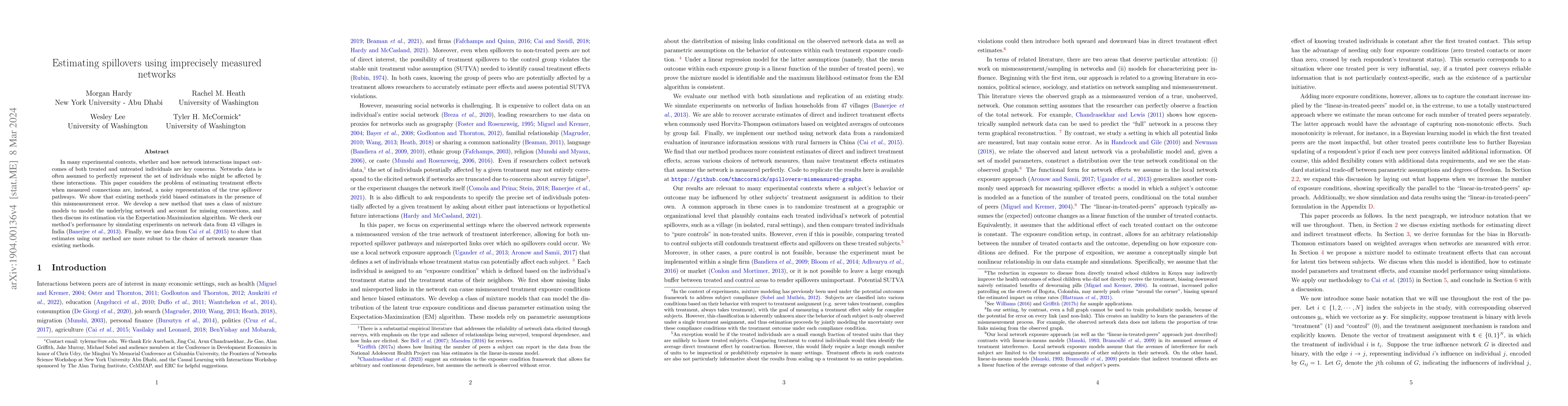 Thumbnail for Estimating spillovers using imprecisely measured networks