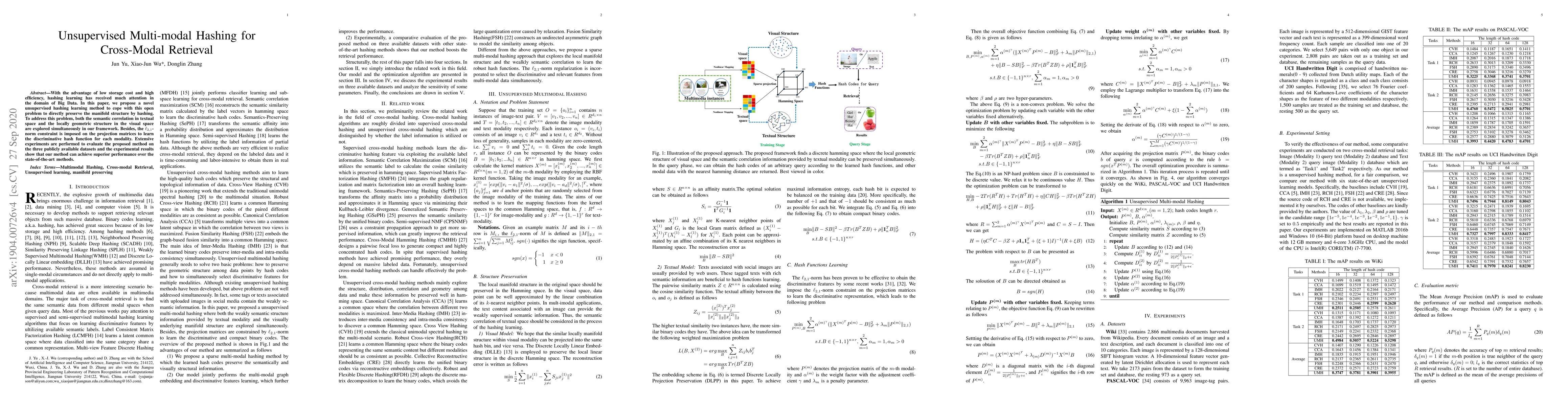 Thumbnail for Unsupervised Multi-modal Hashing for Cross-modal retrieval