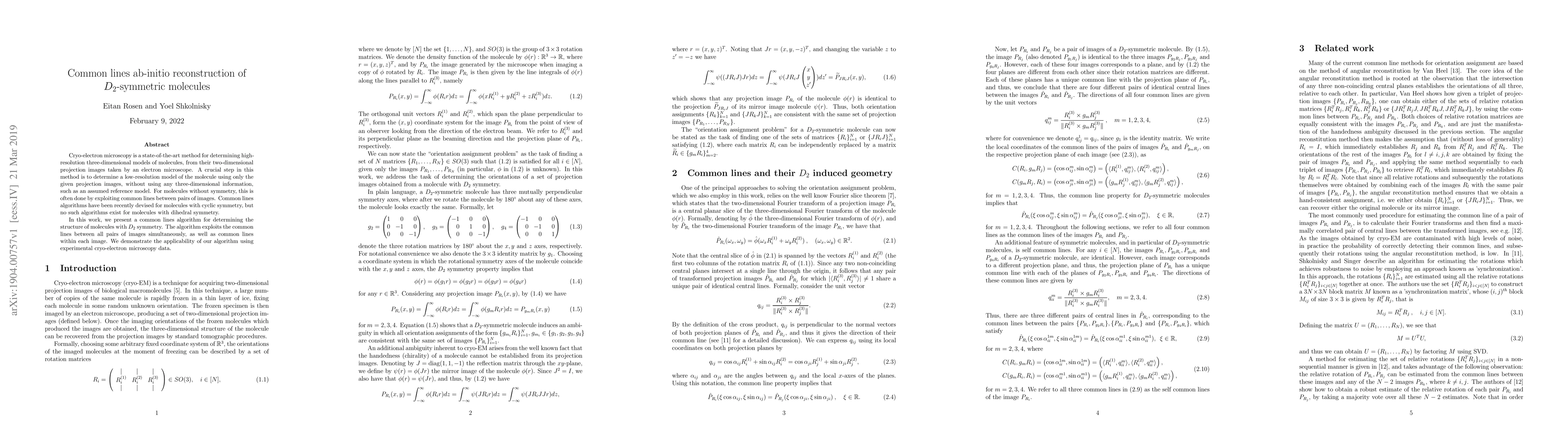 Thumbnail for Common lines ab-initio reconstruction of $D_2$-symmetric molecules