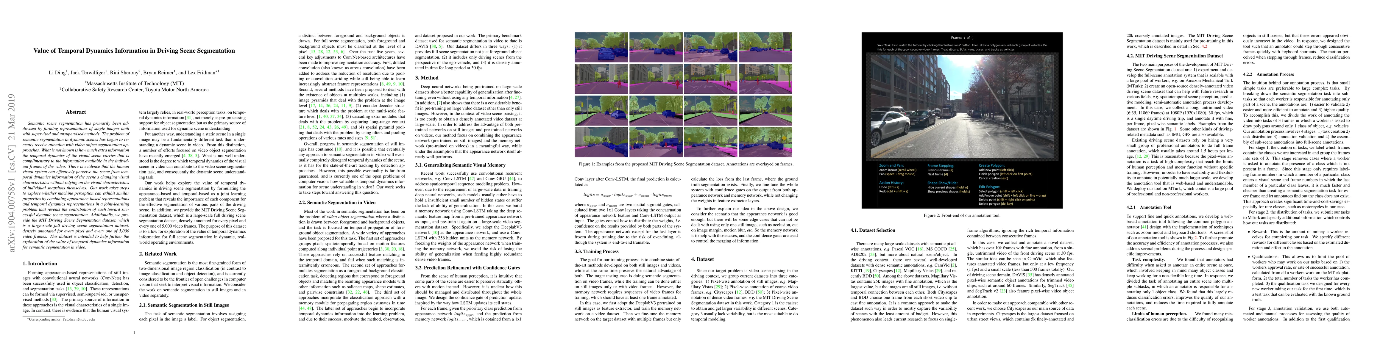 Thumbnail for Value of Temporal Dynamics Information in Driving Scene Segmentation