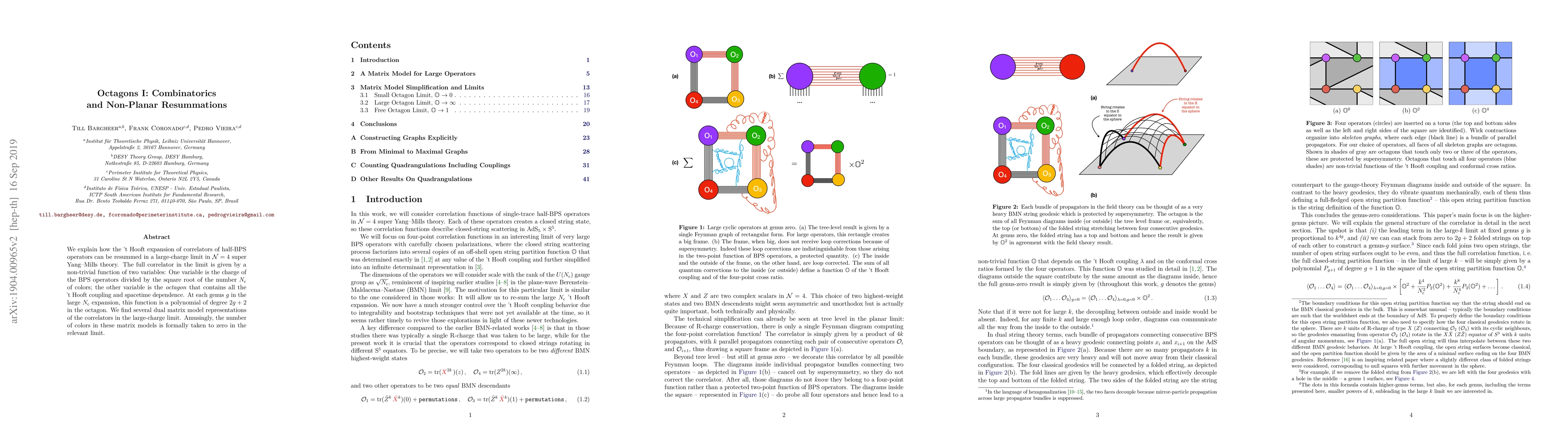 Thumbnail for Octagons I: Combinatorics and Non-Planar Resummations
