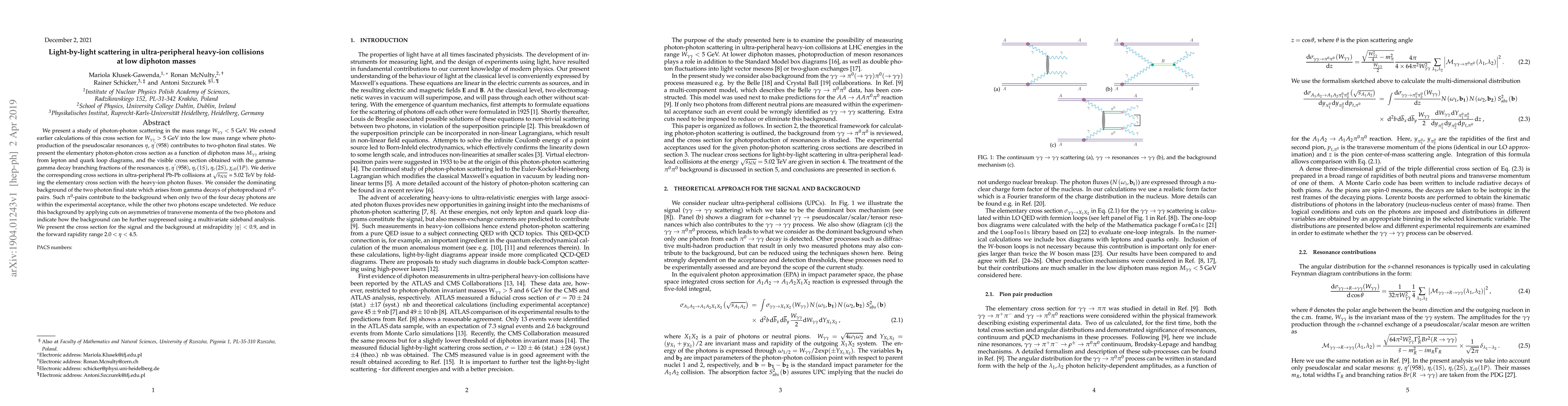 Thumbnail for Light-by-light scattering in ultra-peripheral heavy-ion collisions at
  low diphoton masses