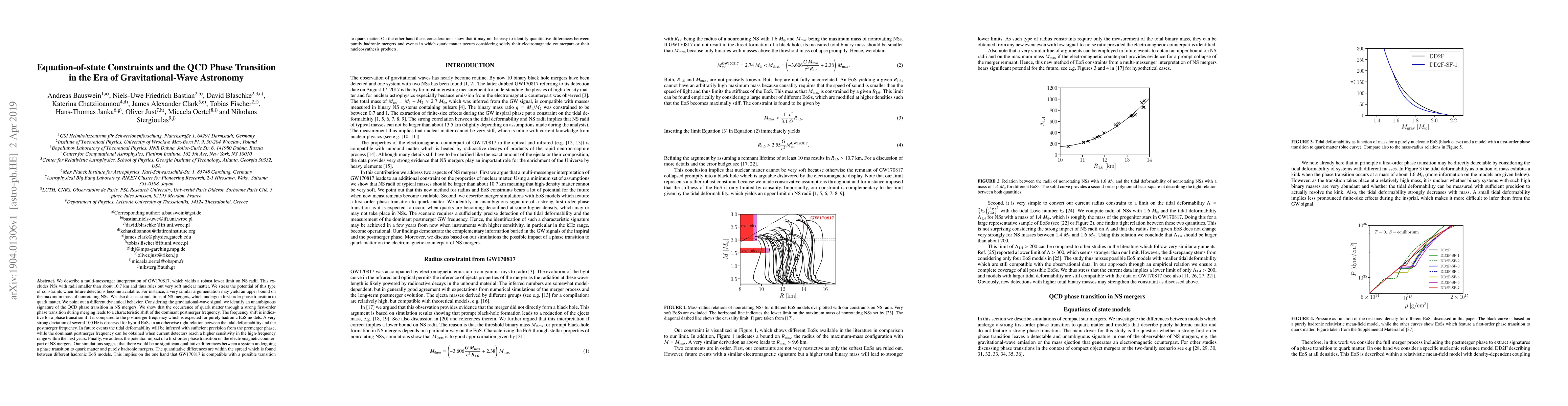 Thumbnail for Equation-of-state Constraints and the QCD Phase Transition in the Era of
  Gravitational-Wave Astronomy